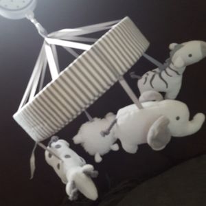 White unisex baby mobile